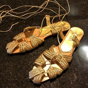 ZARA Gold Gladiator Sandals